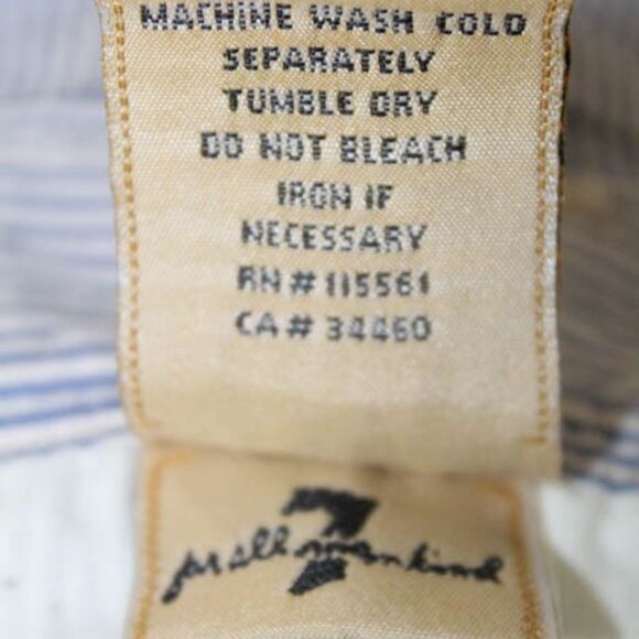 7 For All Mankind Blue White Striped Shorts 24 - Picture 4 of 5